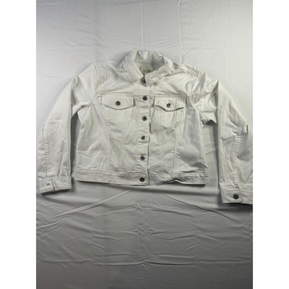 Jessica Simpson Jacket Womens Size XL White Button Front Pocket Long Sleeve - Picture 1 of 7